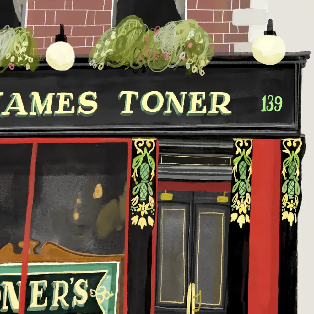 Toners, James Toner, Dublin, Pub, Guinness, Bar, Ireland, Irish Art, Print, Artist, Conor Langton