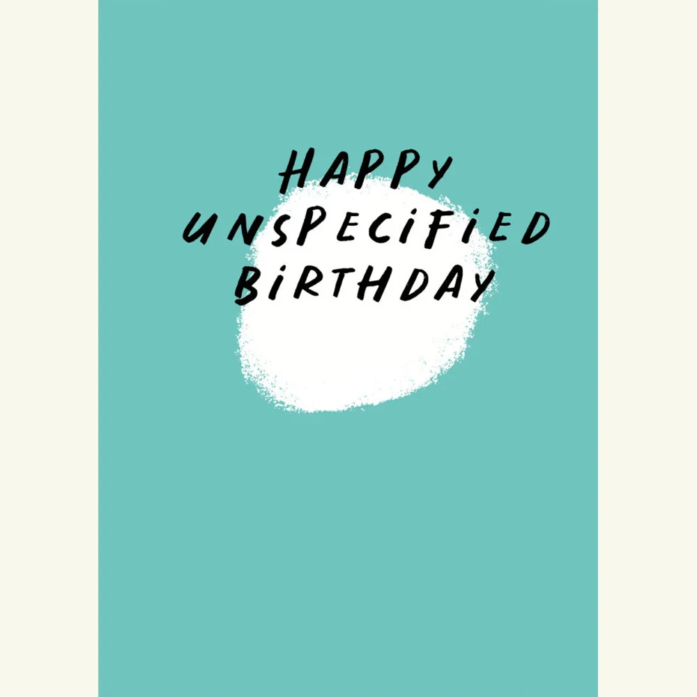 Happy Unspecified Birthday, Greeting Card, Made In Ireland, Irish Design