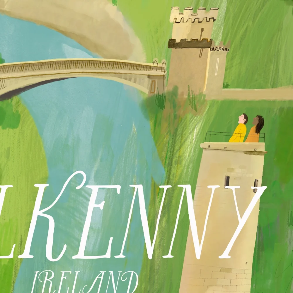 Painting of Kilkenny city by Irish artist Conor Langton