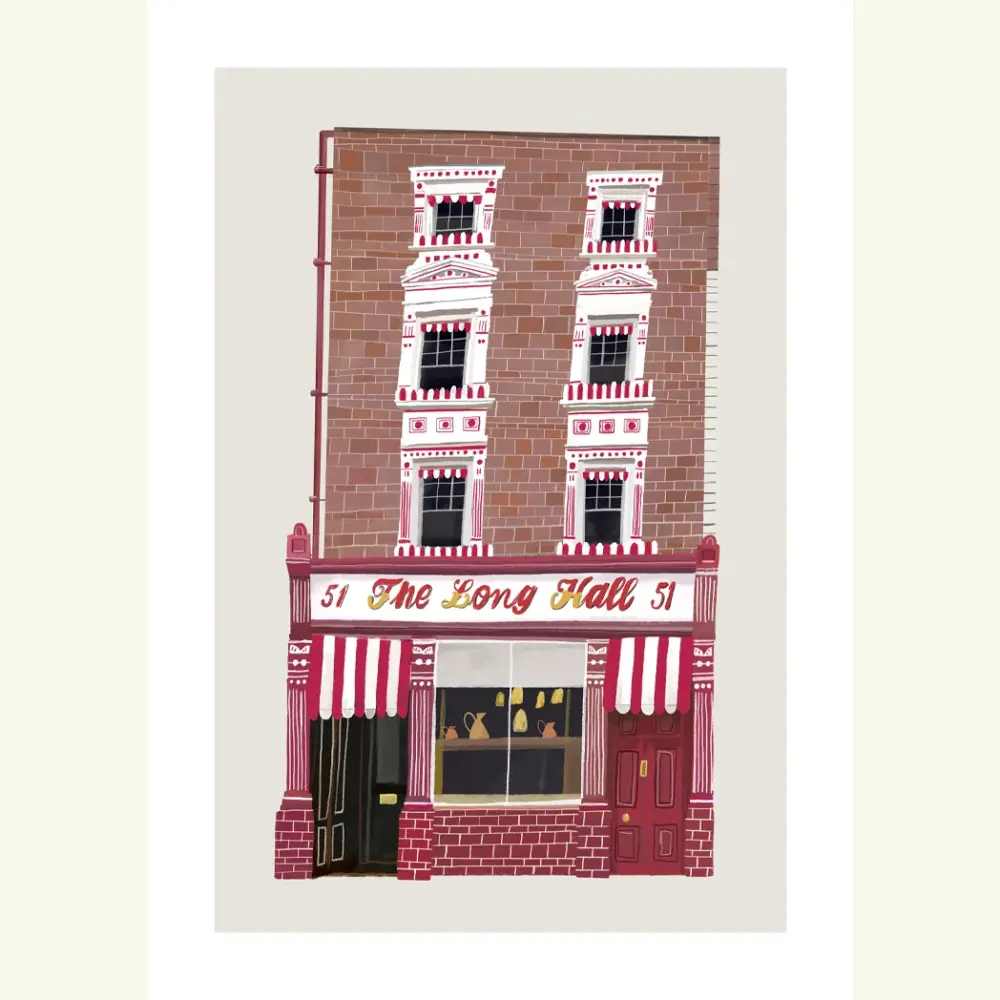 Conor Langton | Prints of Dublin Pubs, Irish Landscapes & Greeting Cards 13 The Long Hall Dublin no frame
