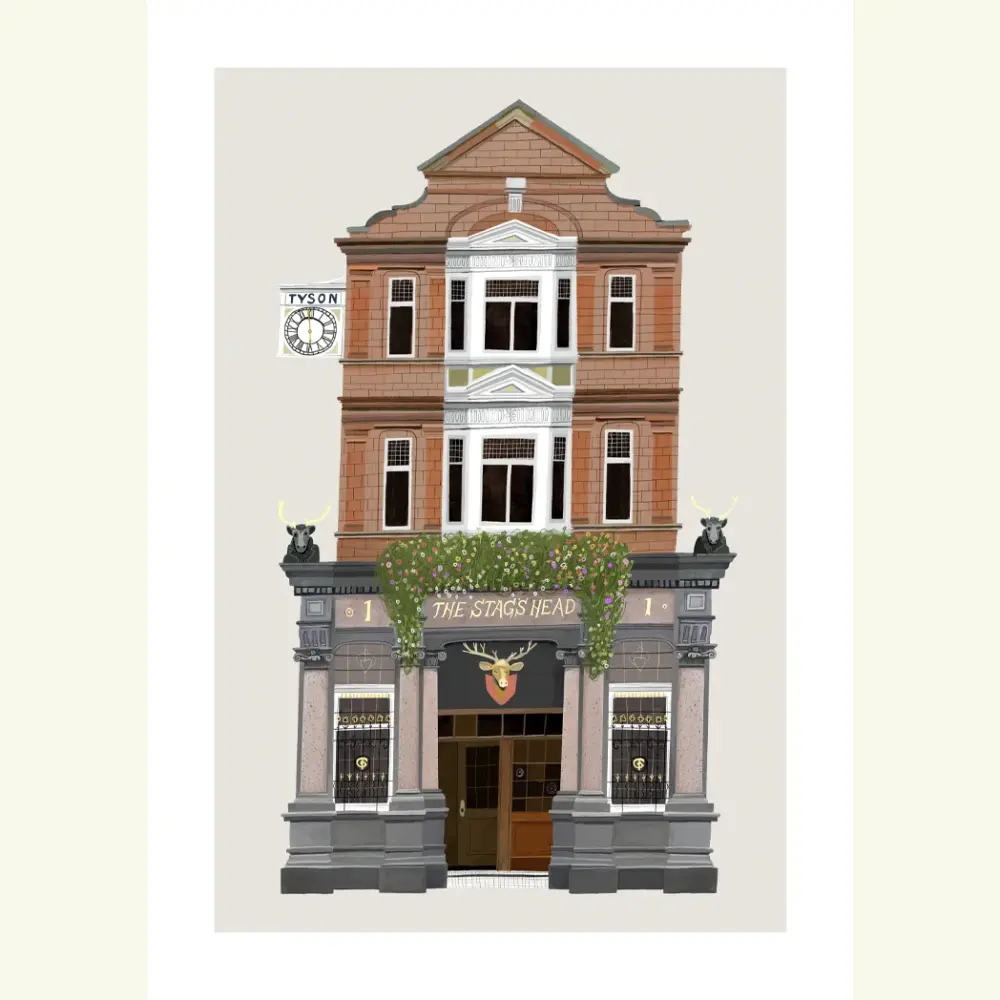 Conor Langton | Prints of Dublin Pubs, Irish Landscapes & Greeting Cards 10 The Stags Head Dublin no frame