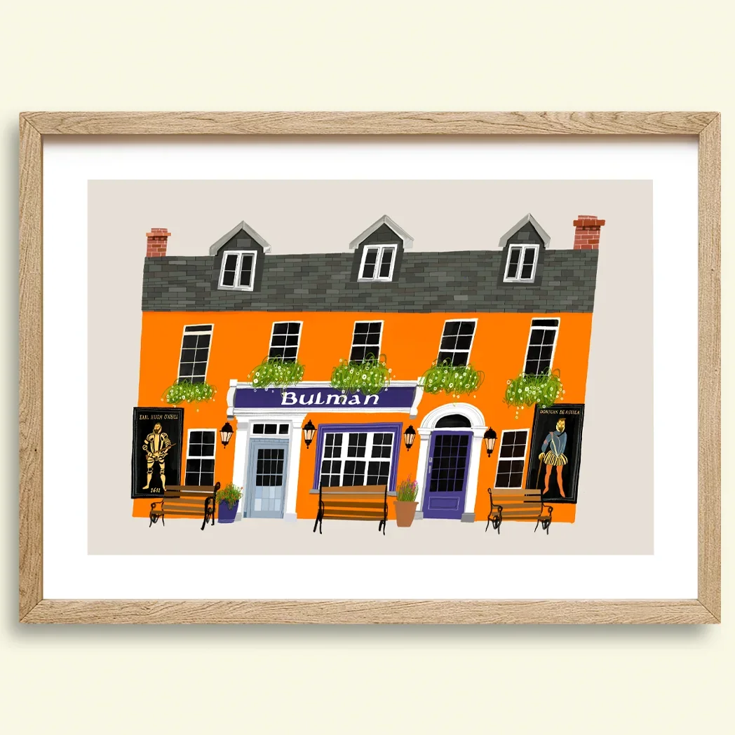 The Bulman Kinsale, Cork, Art Print, Conor Langton, Irish Pubs, Guinness