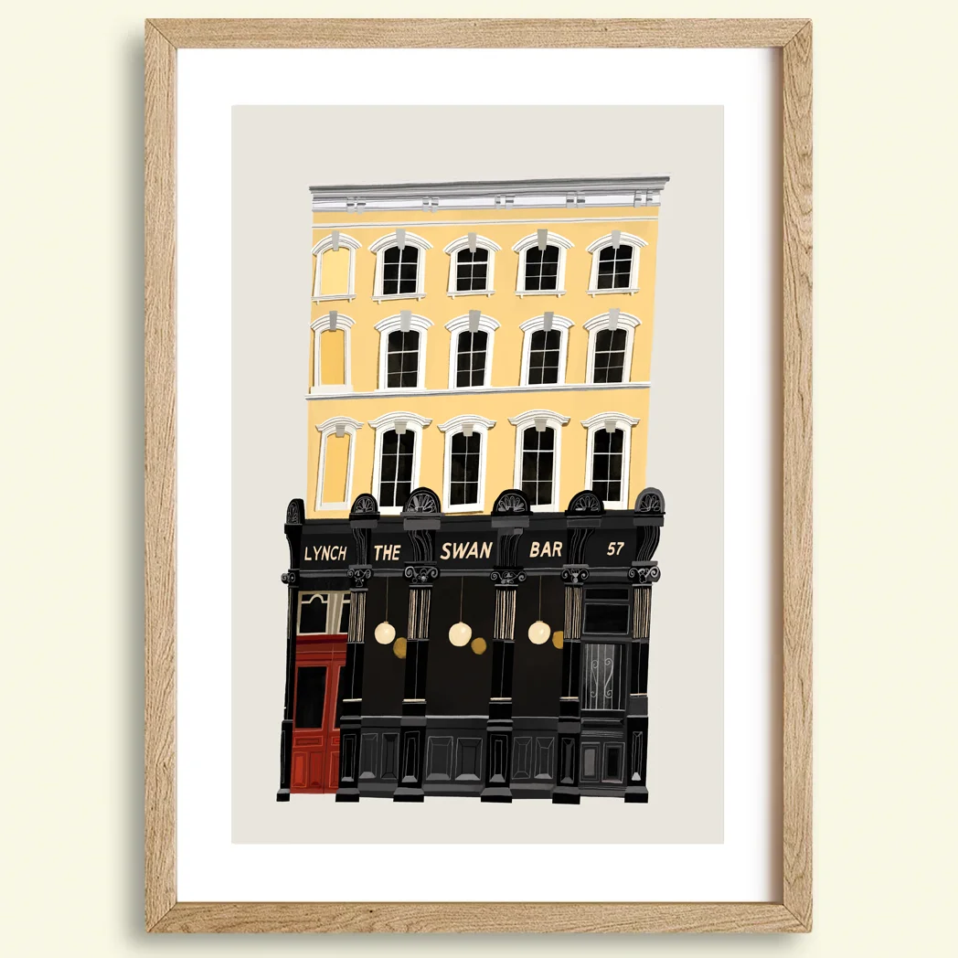 The Swan Bar, Dublin, Art Print, Conor Langton, Dublin Pubs, Guinness