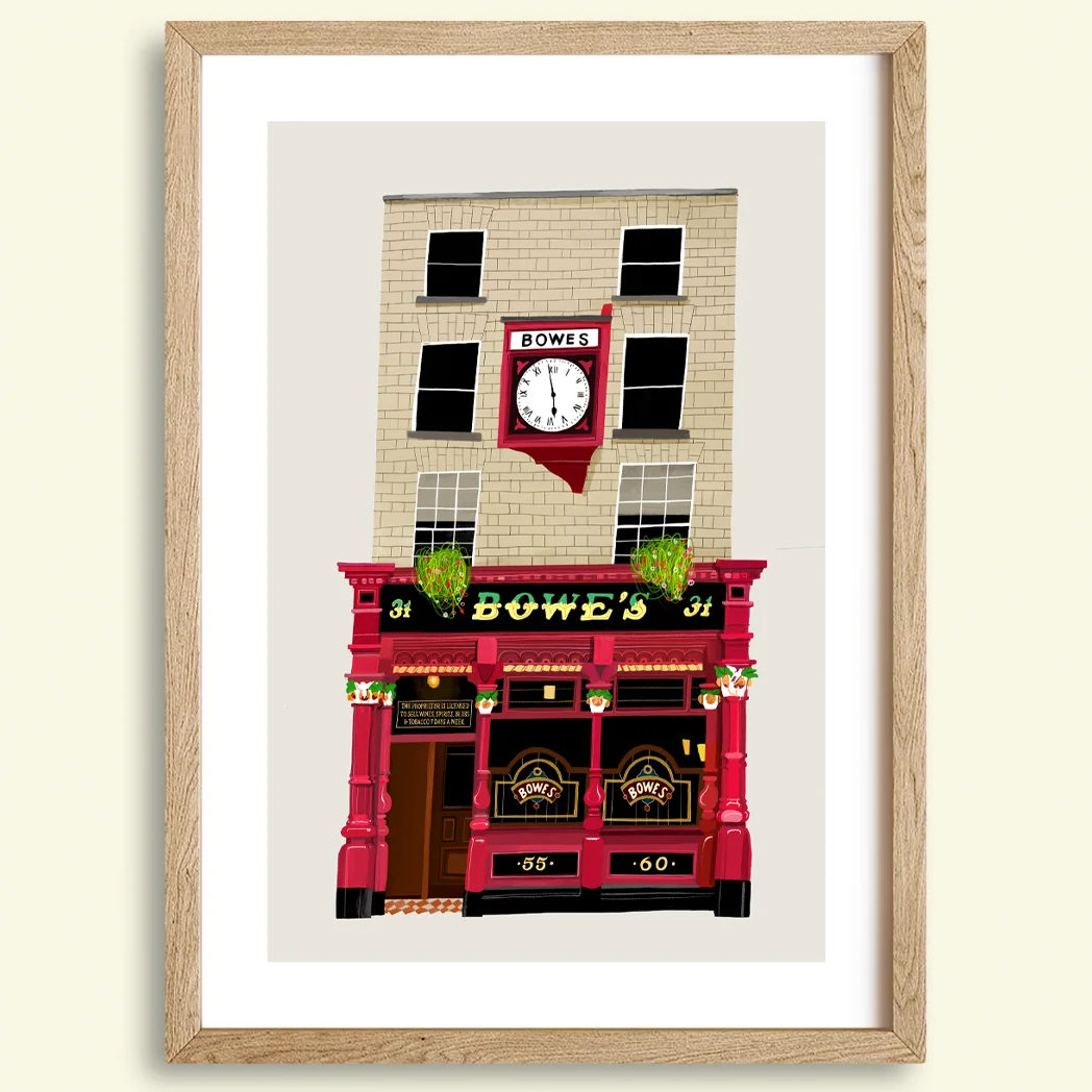 Bowe's Bar, Pub, Dublin, Ireland, Art Print, Conor Langton, Dublin Pubs, Guinness