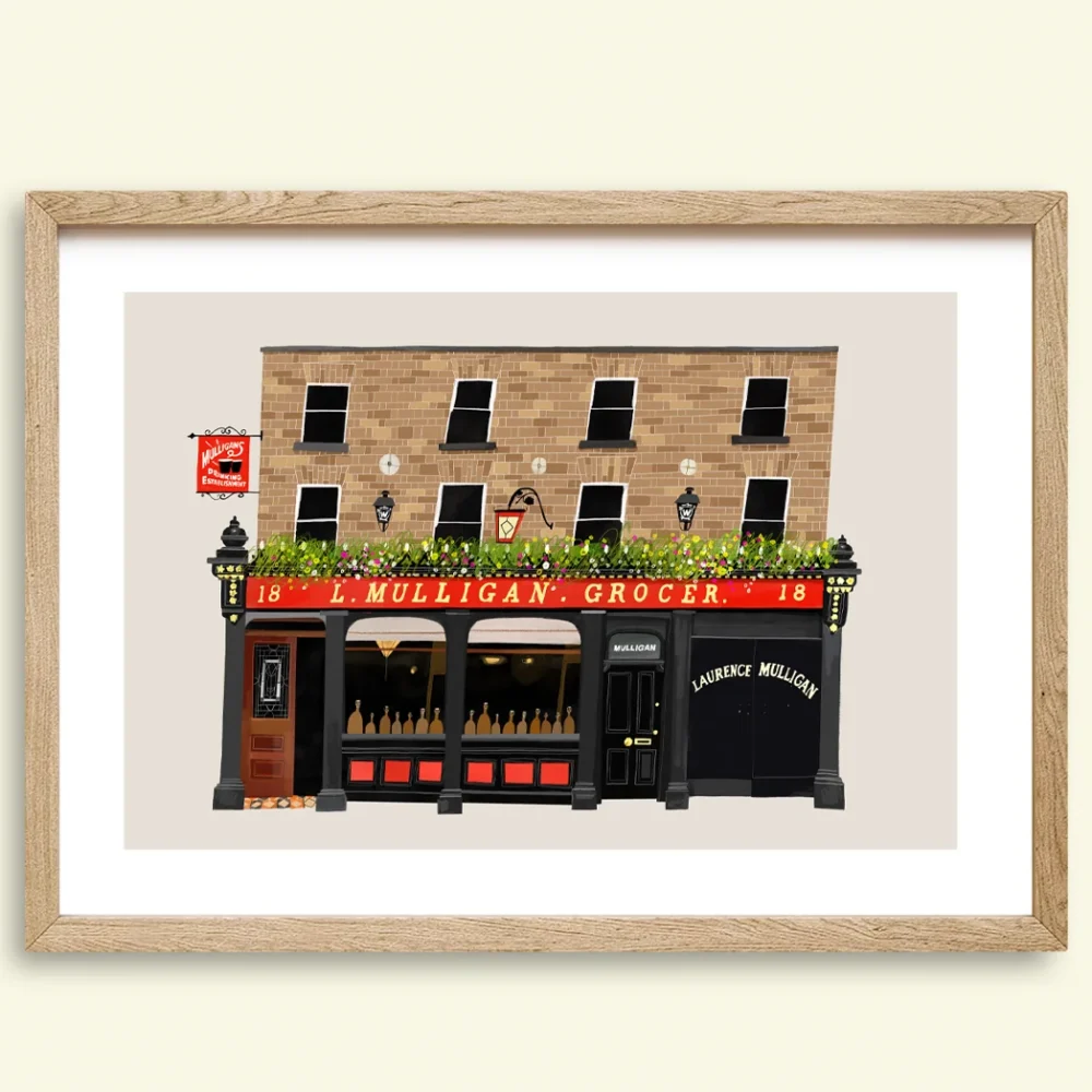 L. Mulligan Grocer, Pub, Stoneybatter, Dublin, Ireland, Art Print, Conor Langton, Dublin Pubs, Guinness