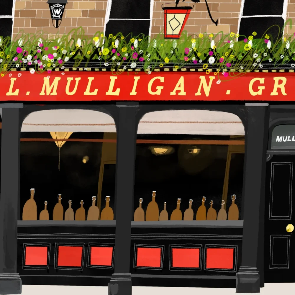 L. Mulligan Grocer, Pub, Stoneybatter, Dublin, Ireland, Art Print, Conor Langton, Dublin Pubs, Guinness