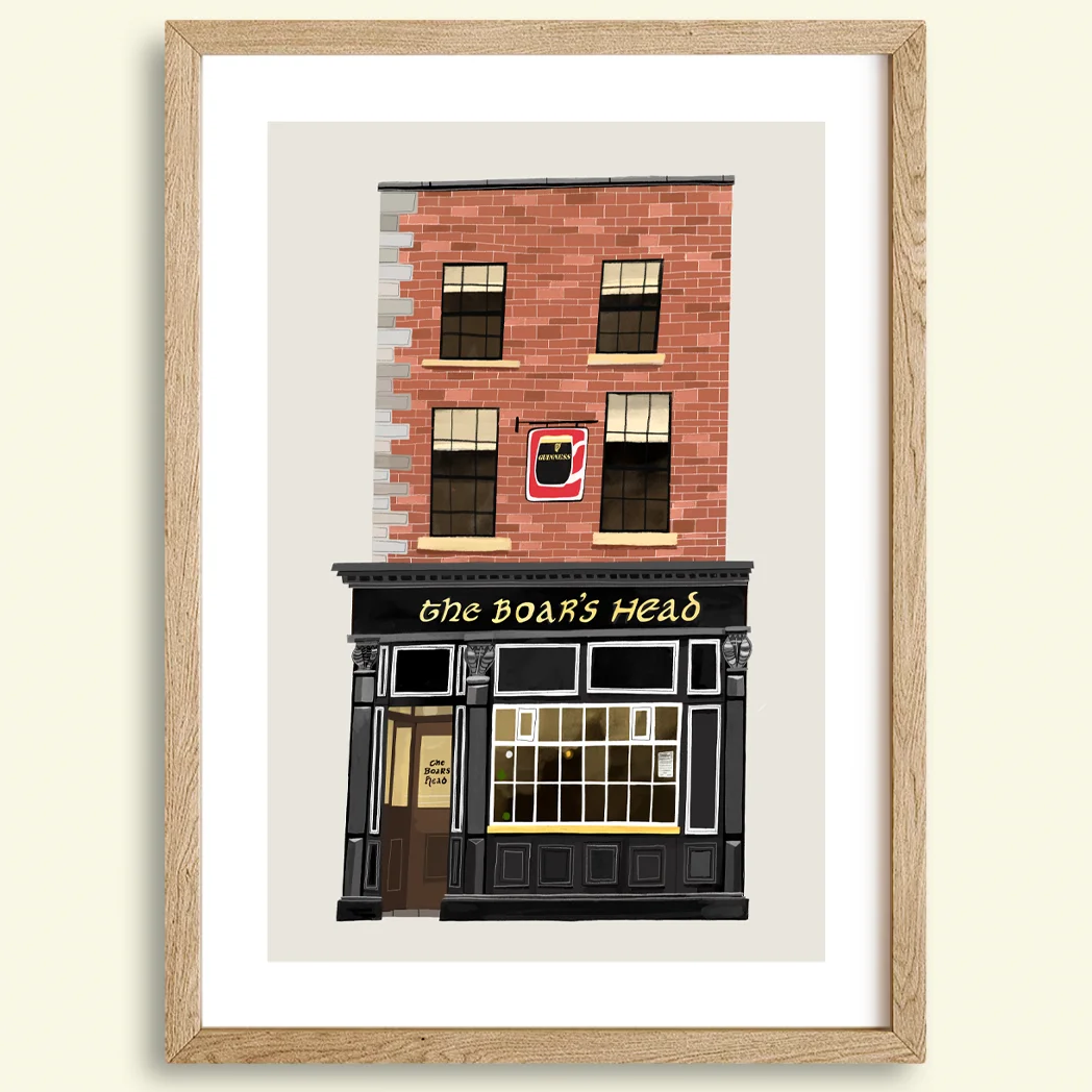 The Boar's Head Bar, Dublin, Art Print, Conor Langton, Dublin Pubs, Guinness