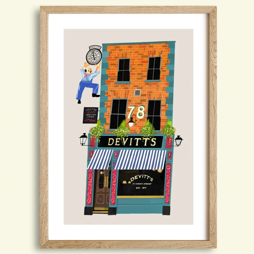 Devitts, Pub, Bar, Dublin, Ireland, Camden Street, Art Print, Conor Langton, Dublin Pubs, Guinness