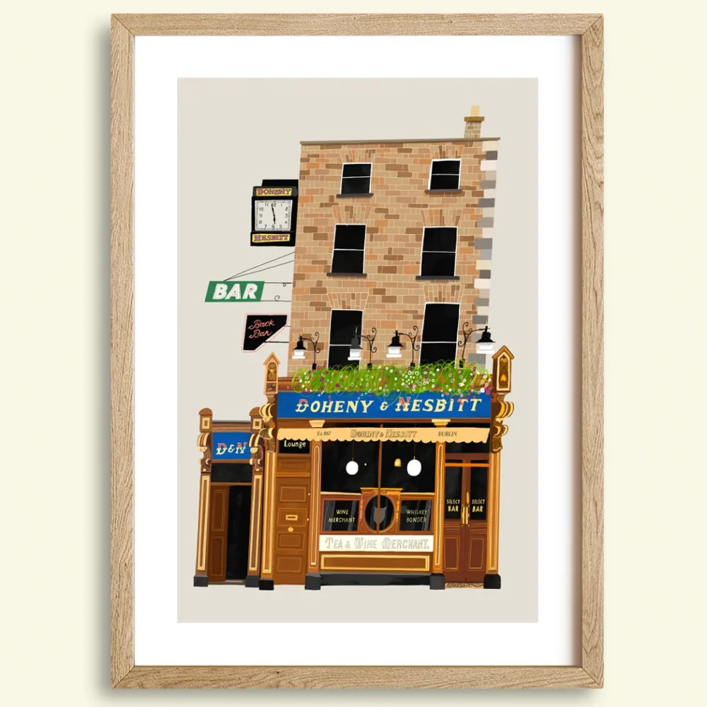 Doheny And Nesbitt, Doheny And Nesbitts, Pub, Bar, Dublin, Ireland, Art Print, Conor Langton, Dublin Pubs, Guinness