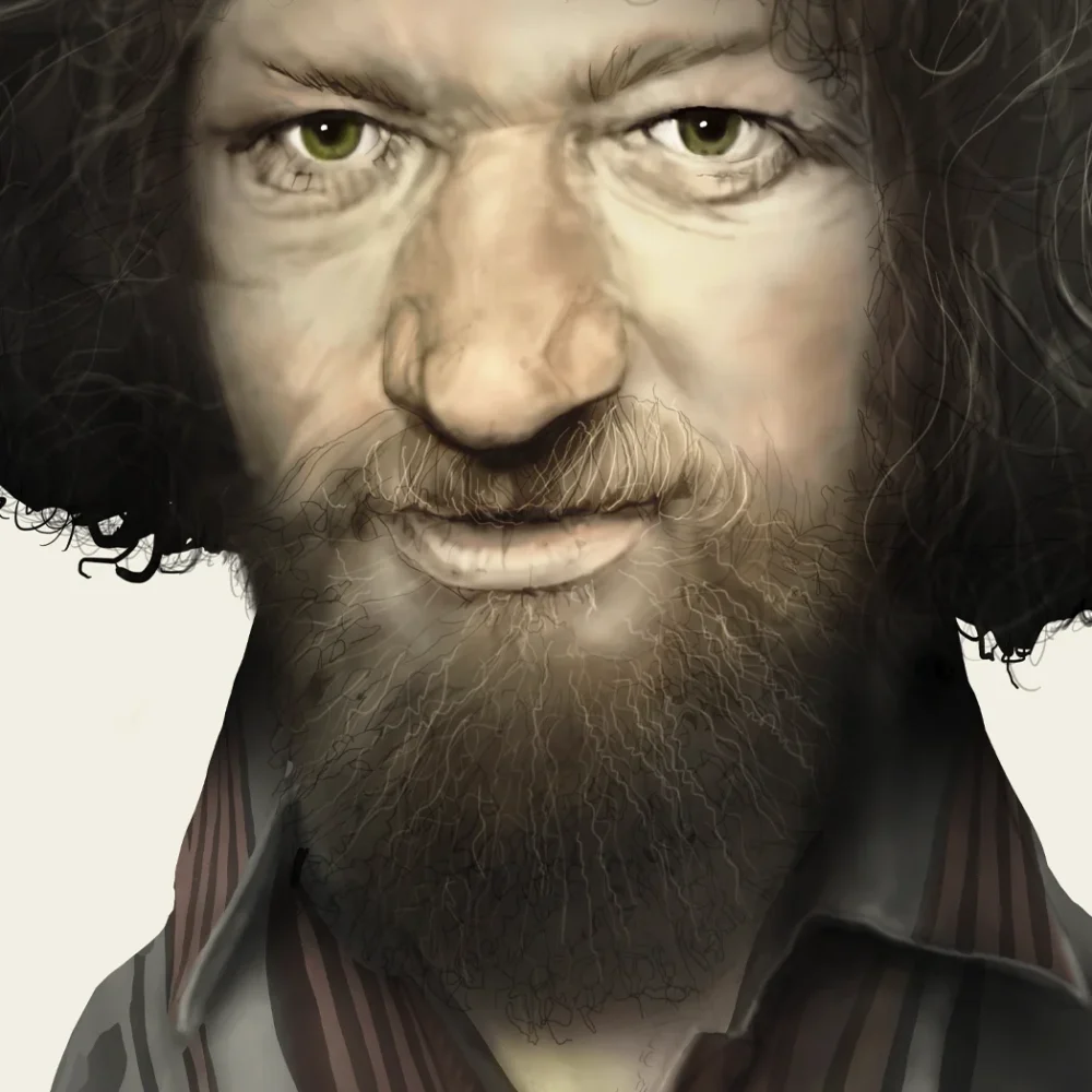 Luke Kelly The Dubliners Portrait Art detail