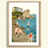 Seapoint, Dublin, art print, coastal art, Irish landscape, swimming cove, dun laoghaire , iconic Dublin, coastal scenery, historical Dublin, Irish art