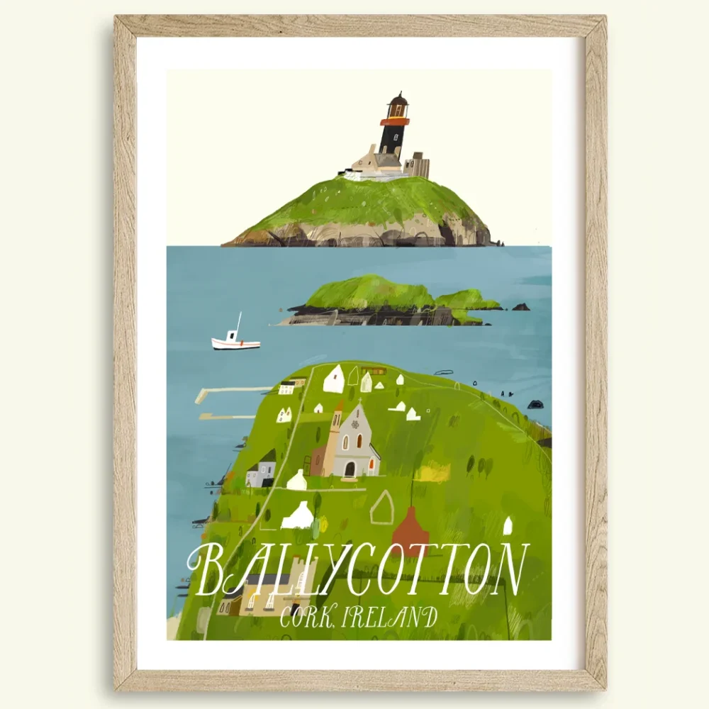 Ballycotton, Cork, Lighthouse, Art, Print, Ireland's Ancient East, Ballymaloe, Conor Langton, Irish Landscape, Irish artist