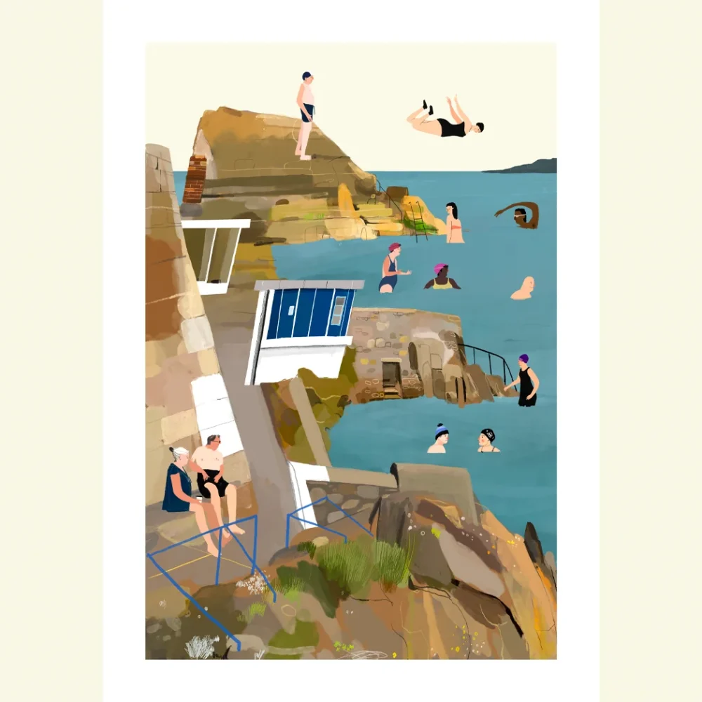 Conor Langton | Prints of Dublin Pubs, Irish Landscapes & Greeting Cards 7 the forty foot dublin swimming cove no frame