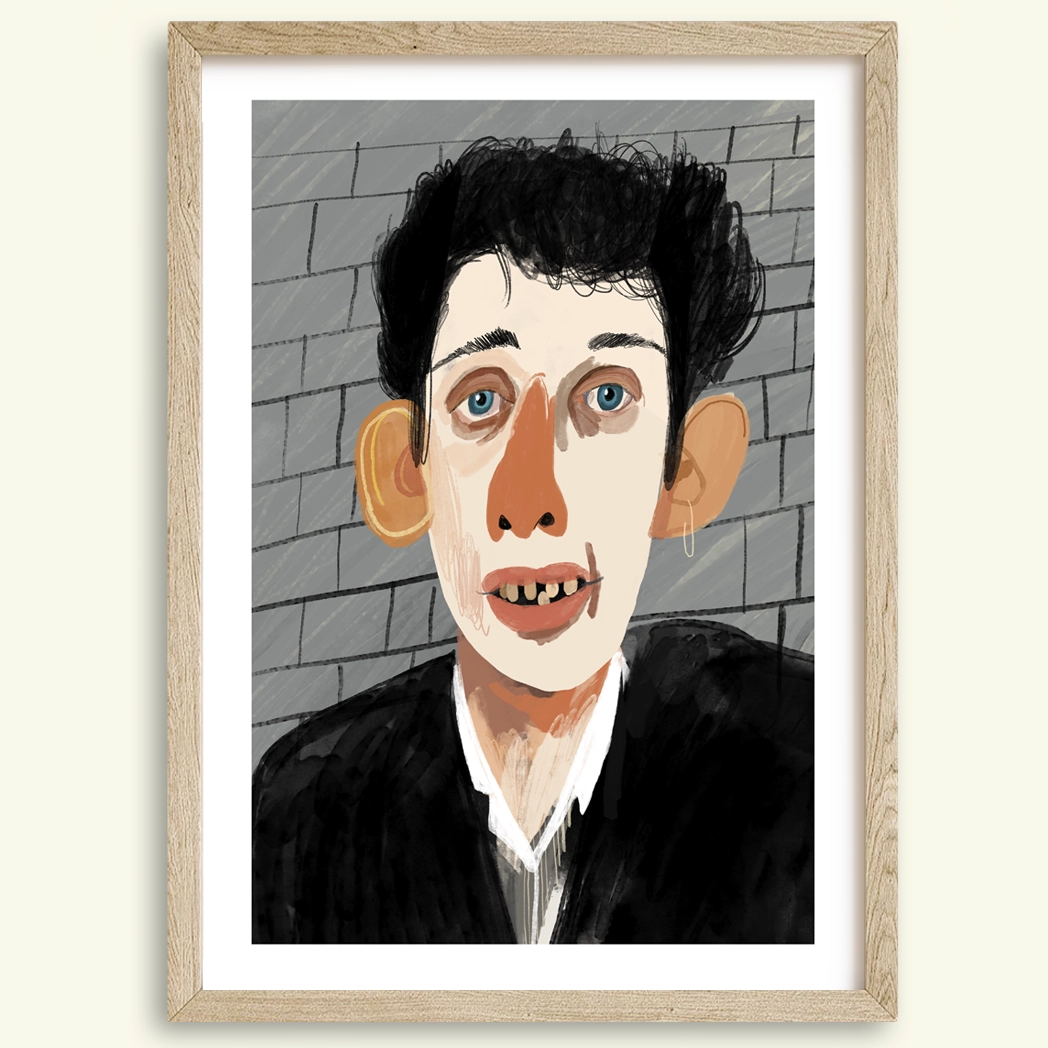 Signed Shane MacGowan art print by artist Conor Langton