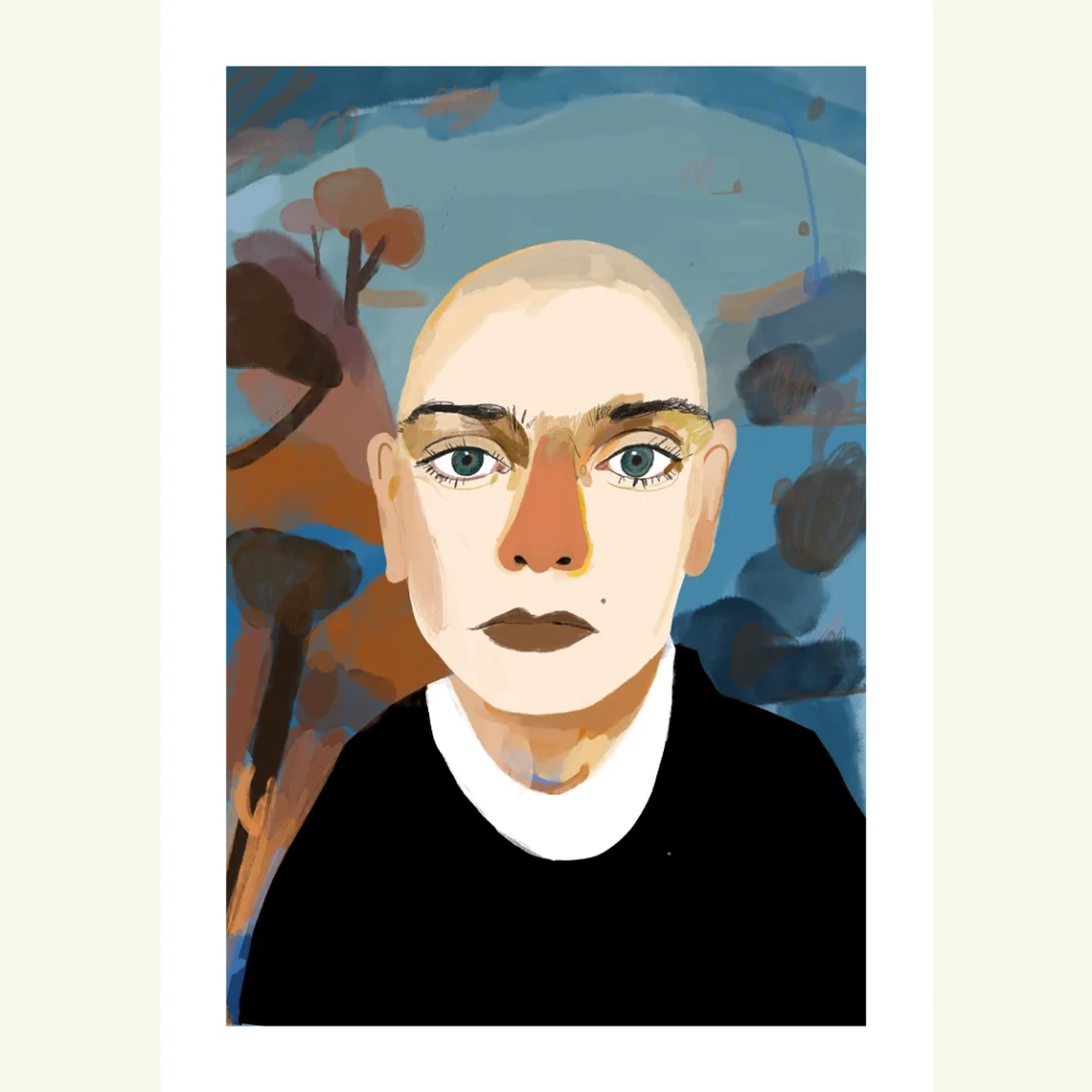 Sinead O'Connor, Portrait art print of by Conor Langton