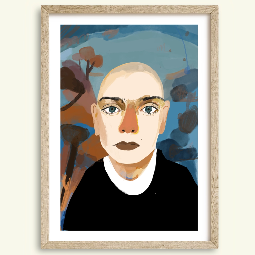 Sinead O'Connor, Portrait art print of by Conor Langton