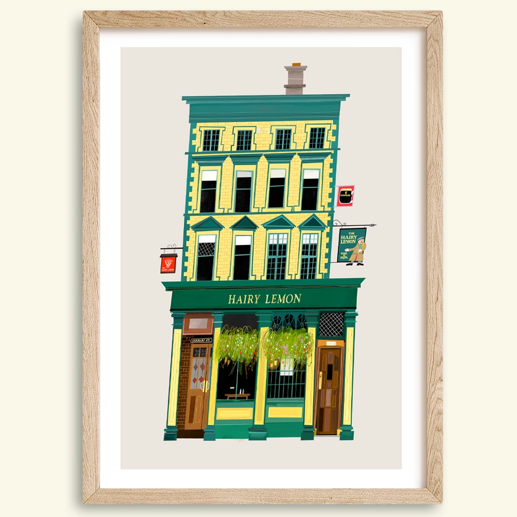 Painting of The Hairy Lemon pub in Dublin by Irish artist Conor Langton