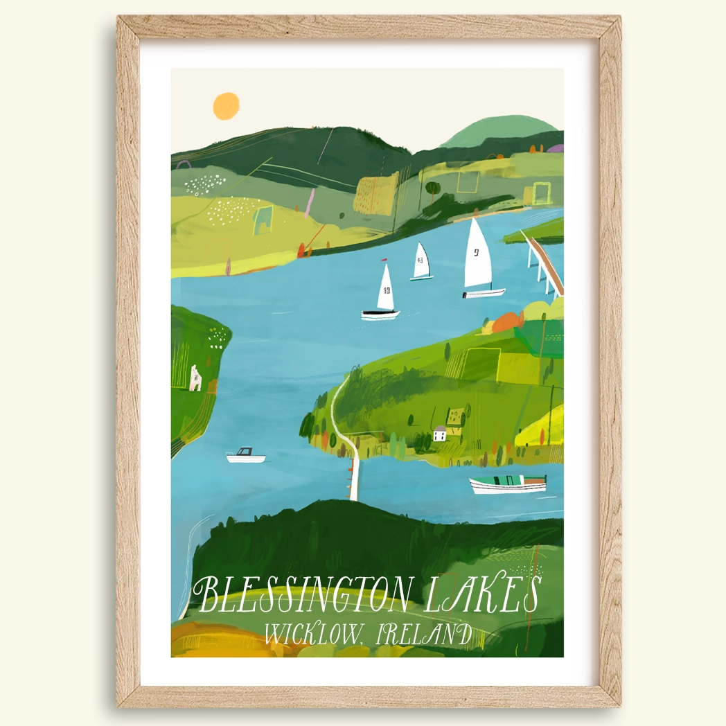 Painting of Blessington Lakes in County Wicklow by Irish artist Conor Langton