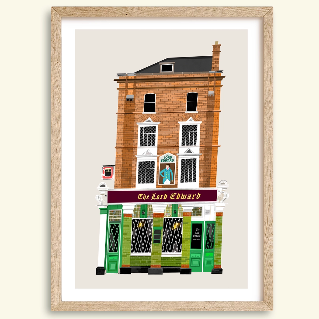 Painting of The Lord Edward pub in Dublin by Irish artist Conor Langton