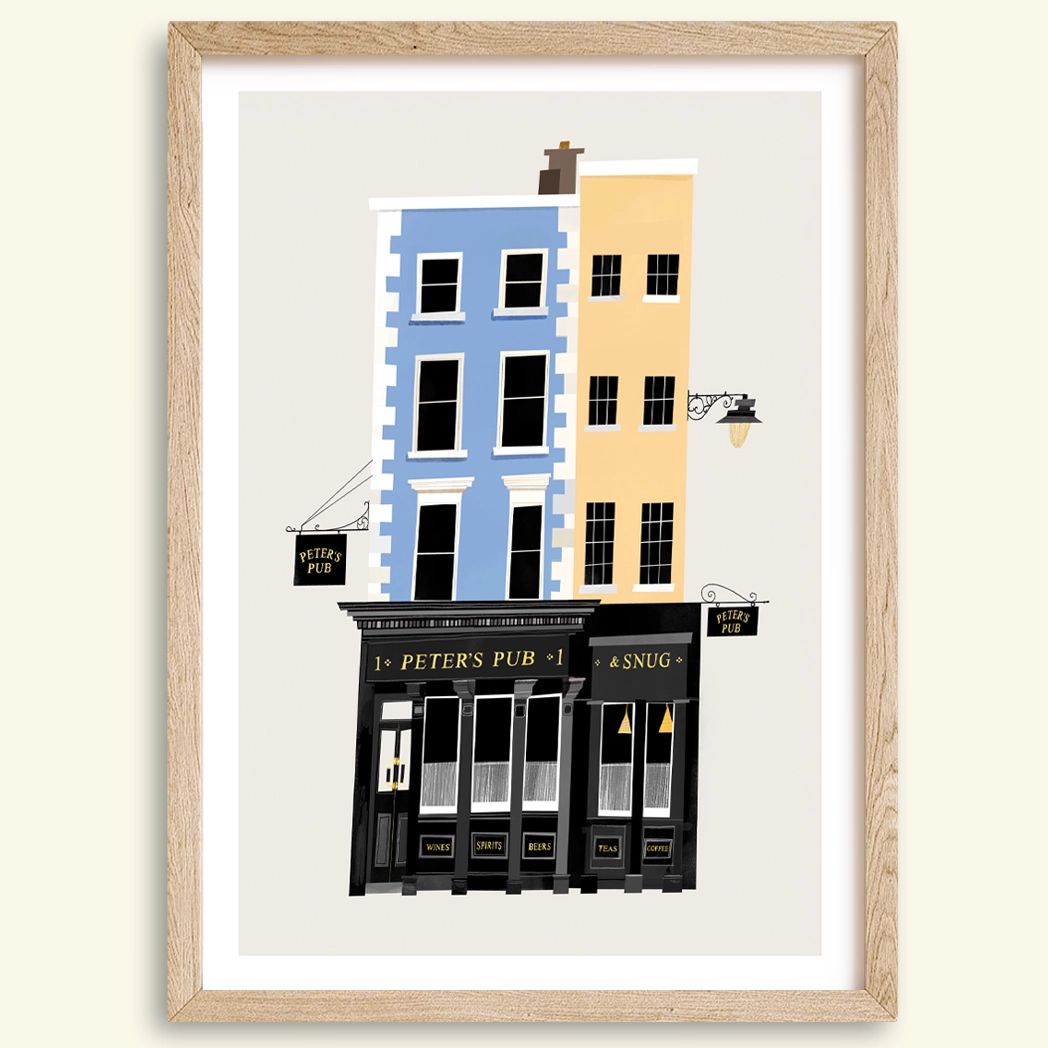Painting of Peter's Pub in Dublin by Irish artist Conor Langton