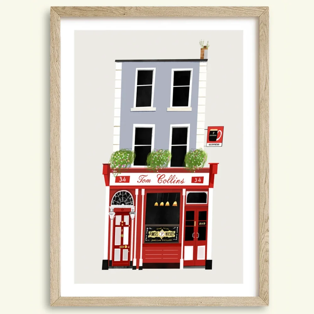 Painting of Tom Collins pub in Limerick by Irish artist Conor Langton