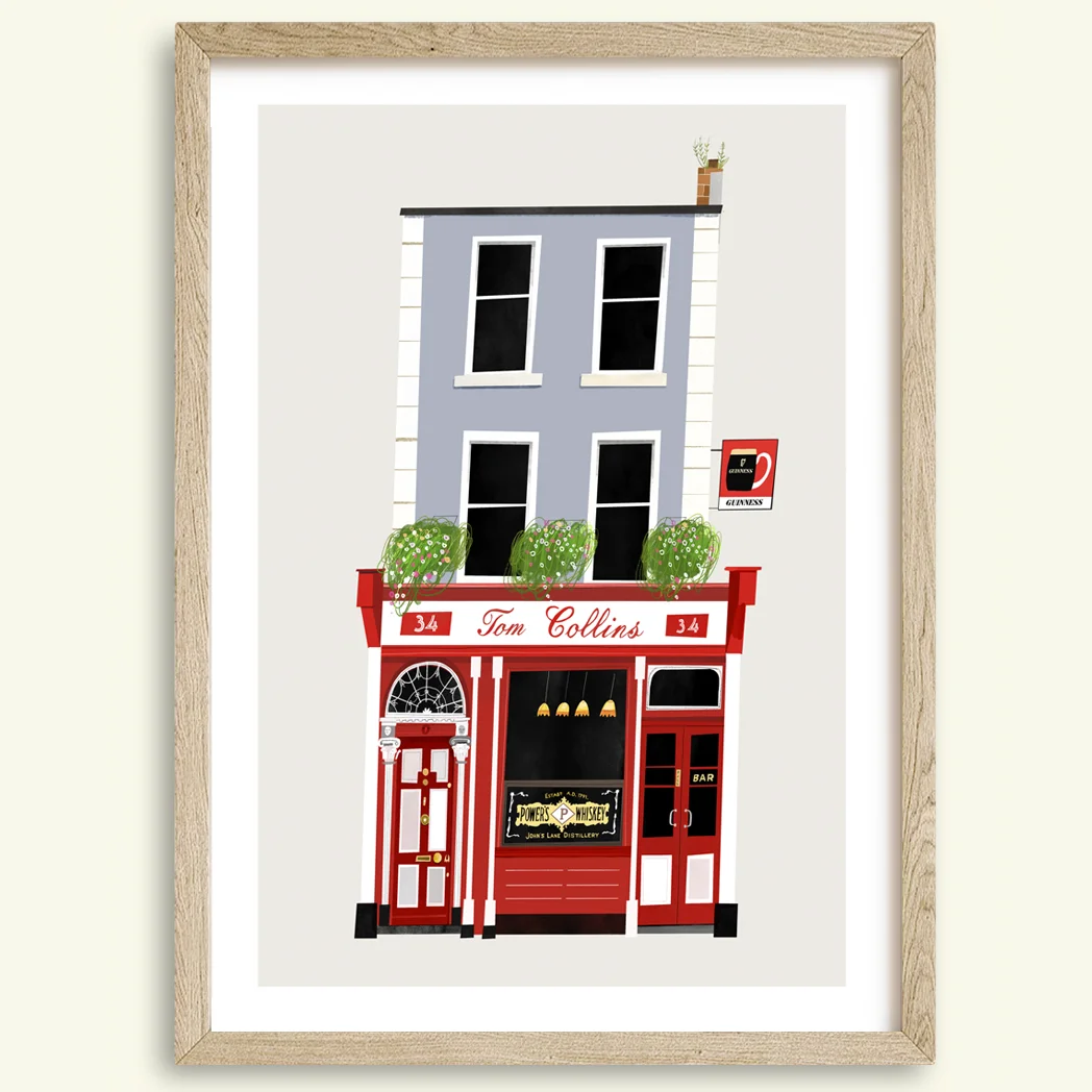 Conor Langton | Prints of Dublin Pubs, Irish Landscapes & Greeting Cards 14 Painting of Tom Collins pub in Limerick by Irish artist Conor Langton