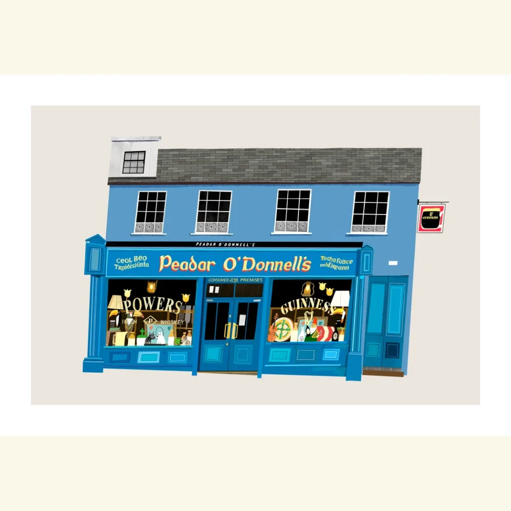 Peadar O'Donnell's Derry pub print, unframed